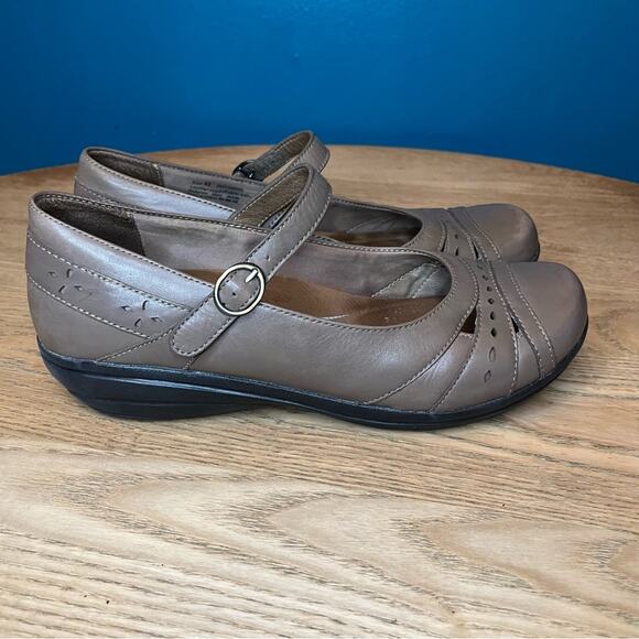 Dansko Mathilda Mary Jane Leather Velcro Strap Dark Taupe EU 42 Women’s 11.5-12 - Picture 2 of 11